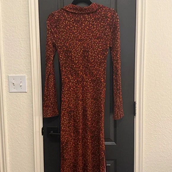 Free People Shayla Wrap Midi Dress | Autumn Combo | Small - Picture 5 of 9